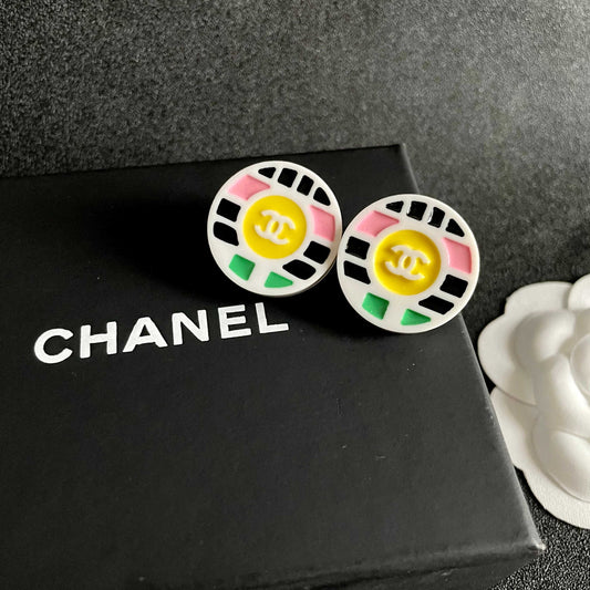 Colorful Circle Stud Earrings