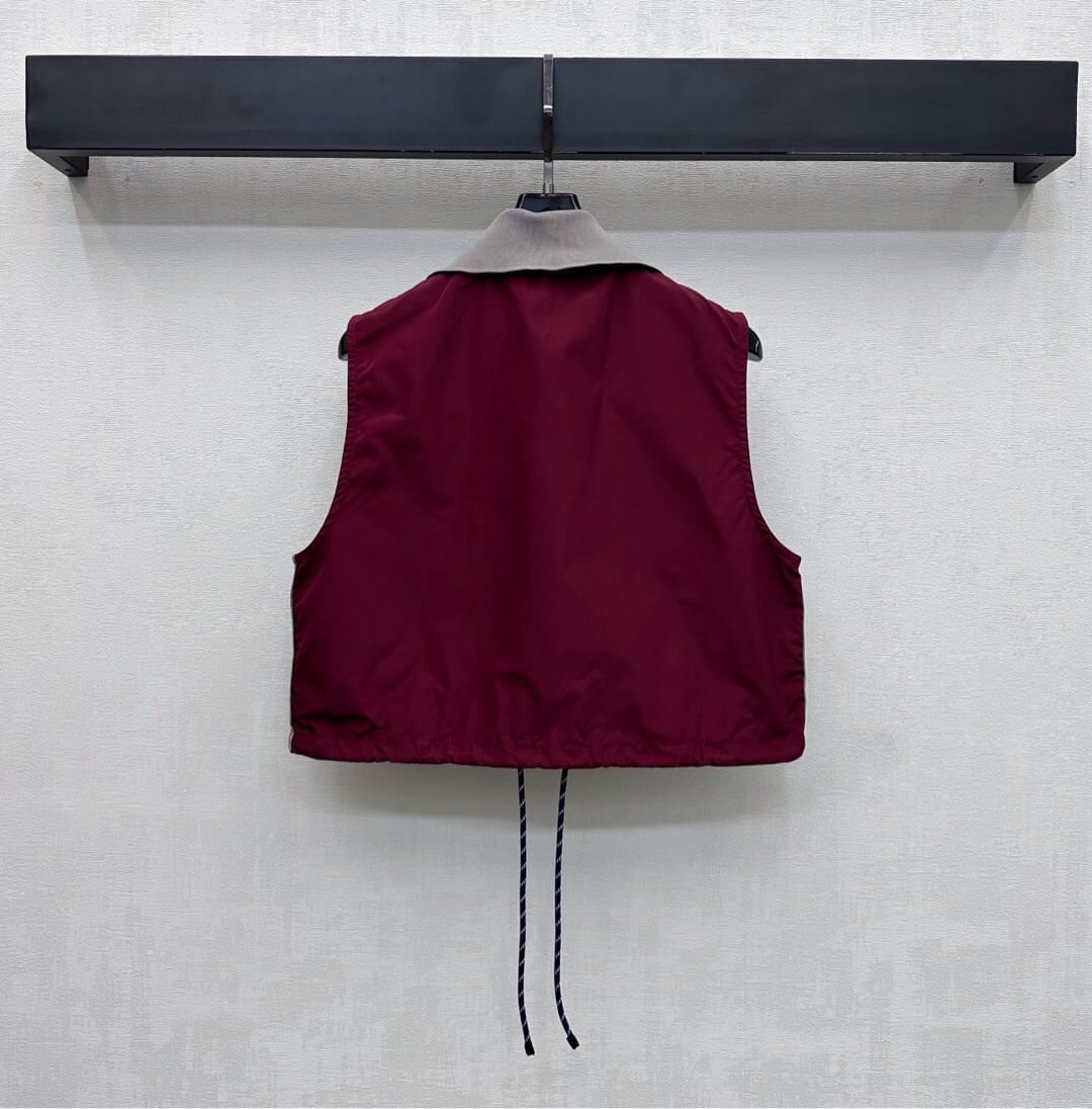 Burgundy Nylon Casual Sports Matching Set