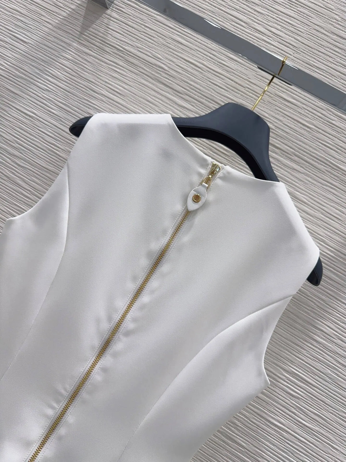 Fitted Satin Sleeveless Shift Dress