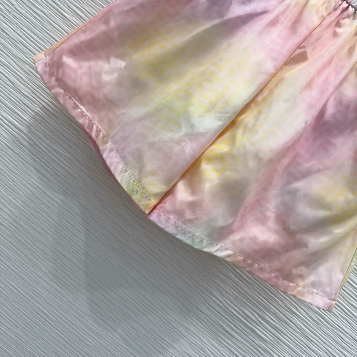 Gradient Pastel Shirt Elastic Waist Short Set