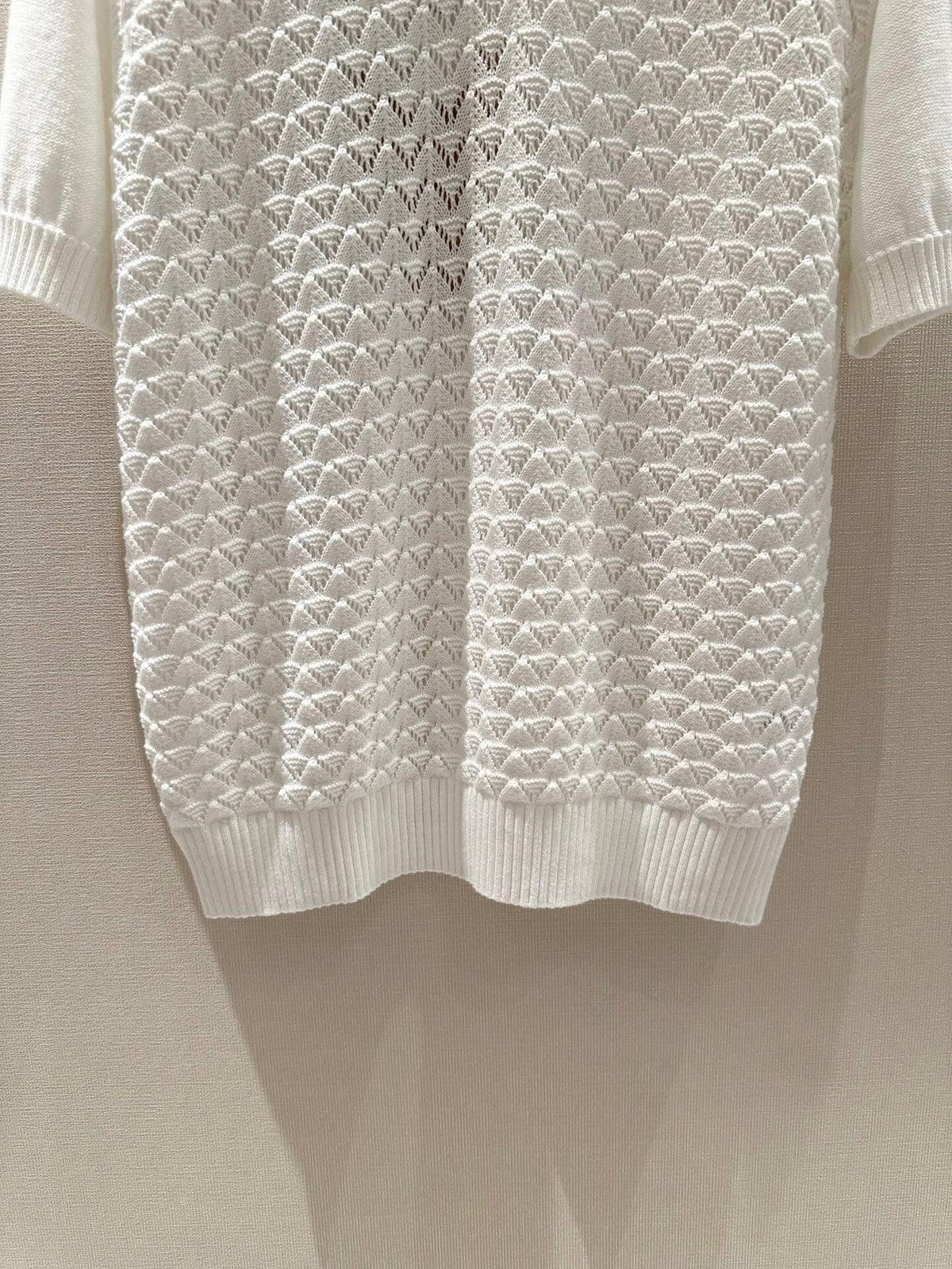 Preppy Collared Hollow Knit Top