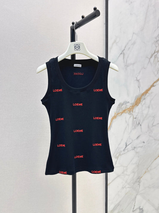 Multi Logo Fitted Rib Knit Vest