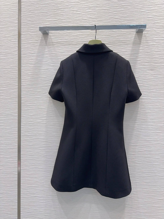 Lapel Slim Wool Dress