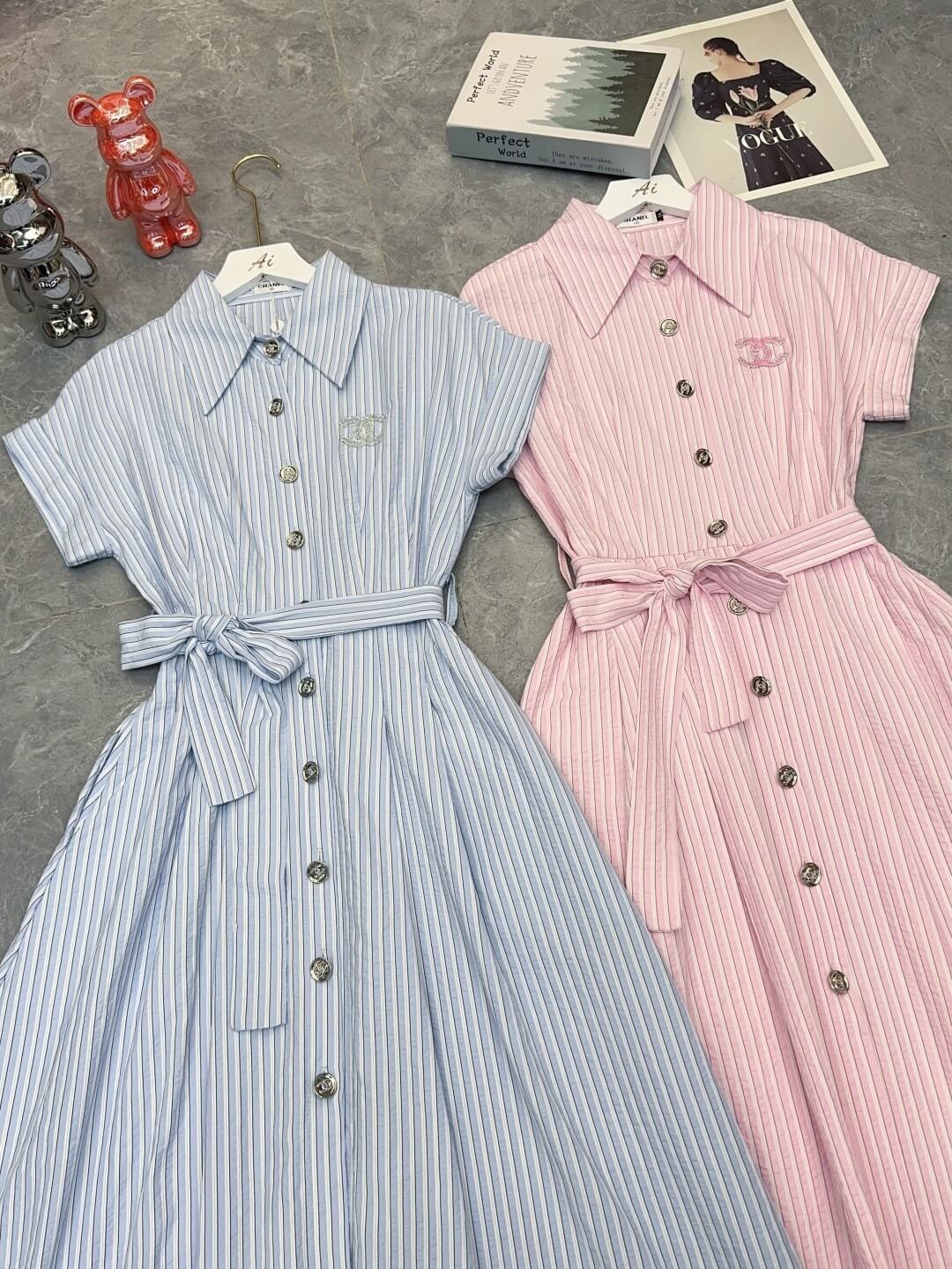 CC Embroidery Collar Waist Dress