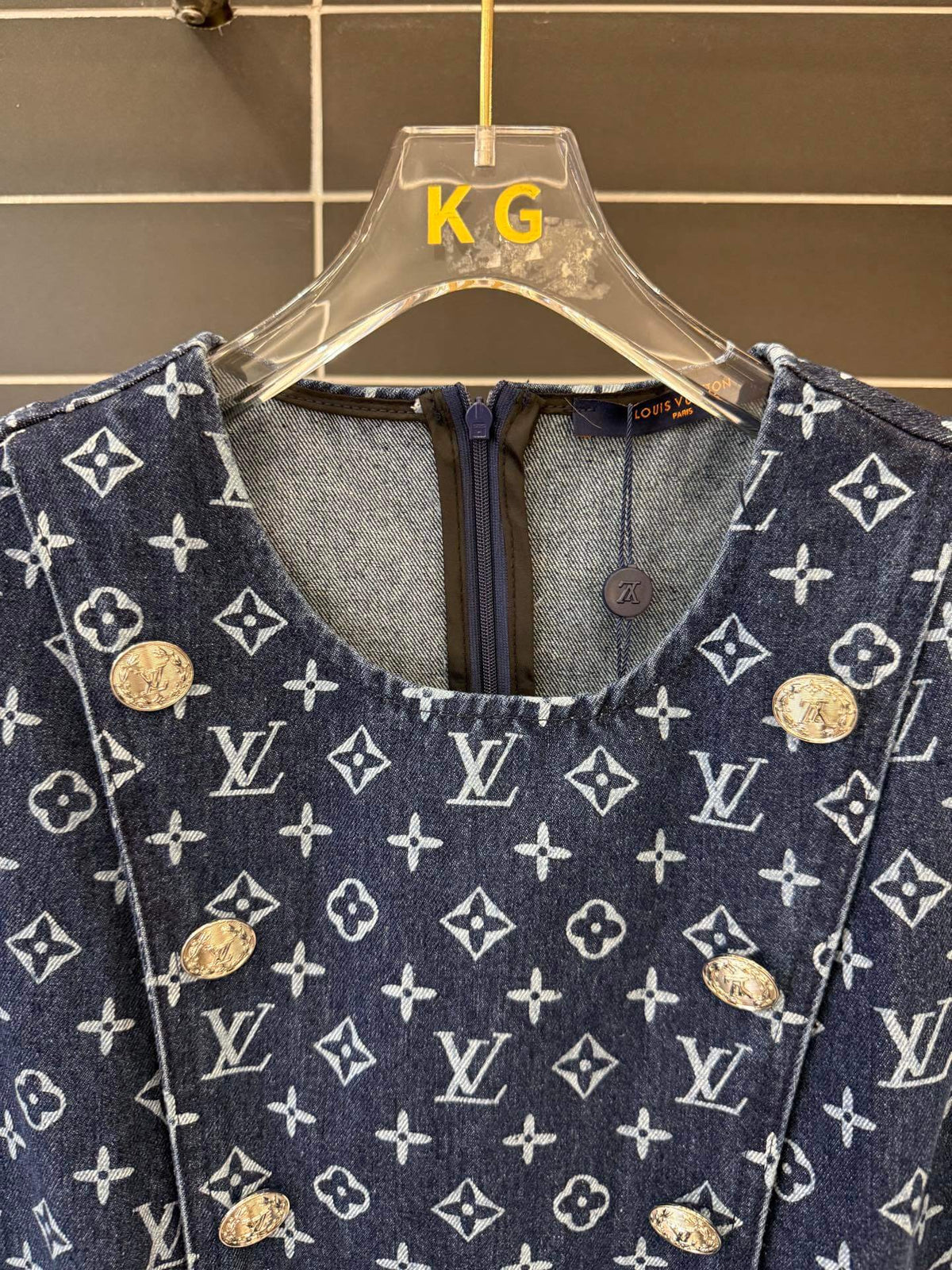 Metal Waistcoat Short Jean Dress