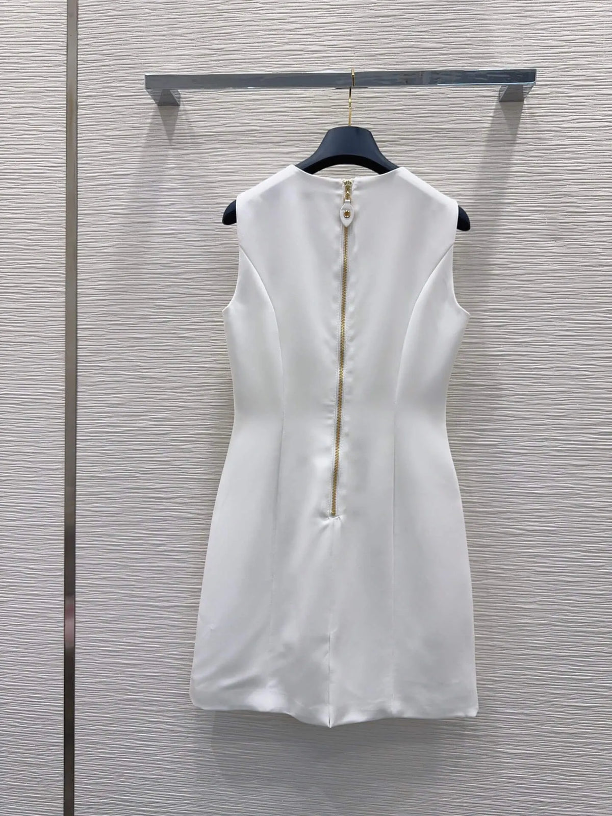 Fitted Satin Sleeveless Shift Dress