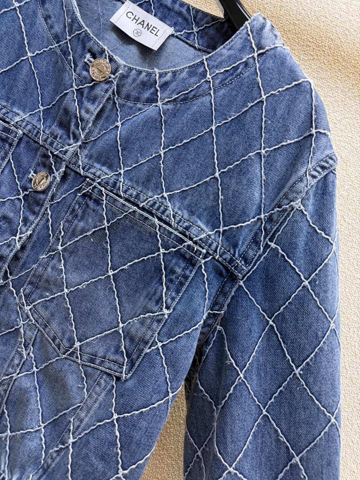 Diamond Stitch Cropped Jacket