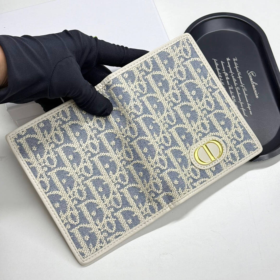 Jacquard Fabric with Leather Card Holder Wallet