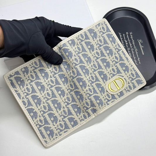 Jacquard Fabric with Leather Card Holder Wallet