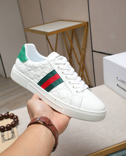 Embossed Leather Sneakers