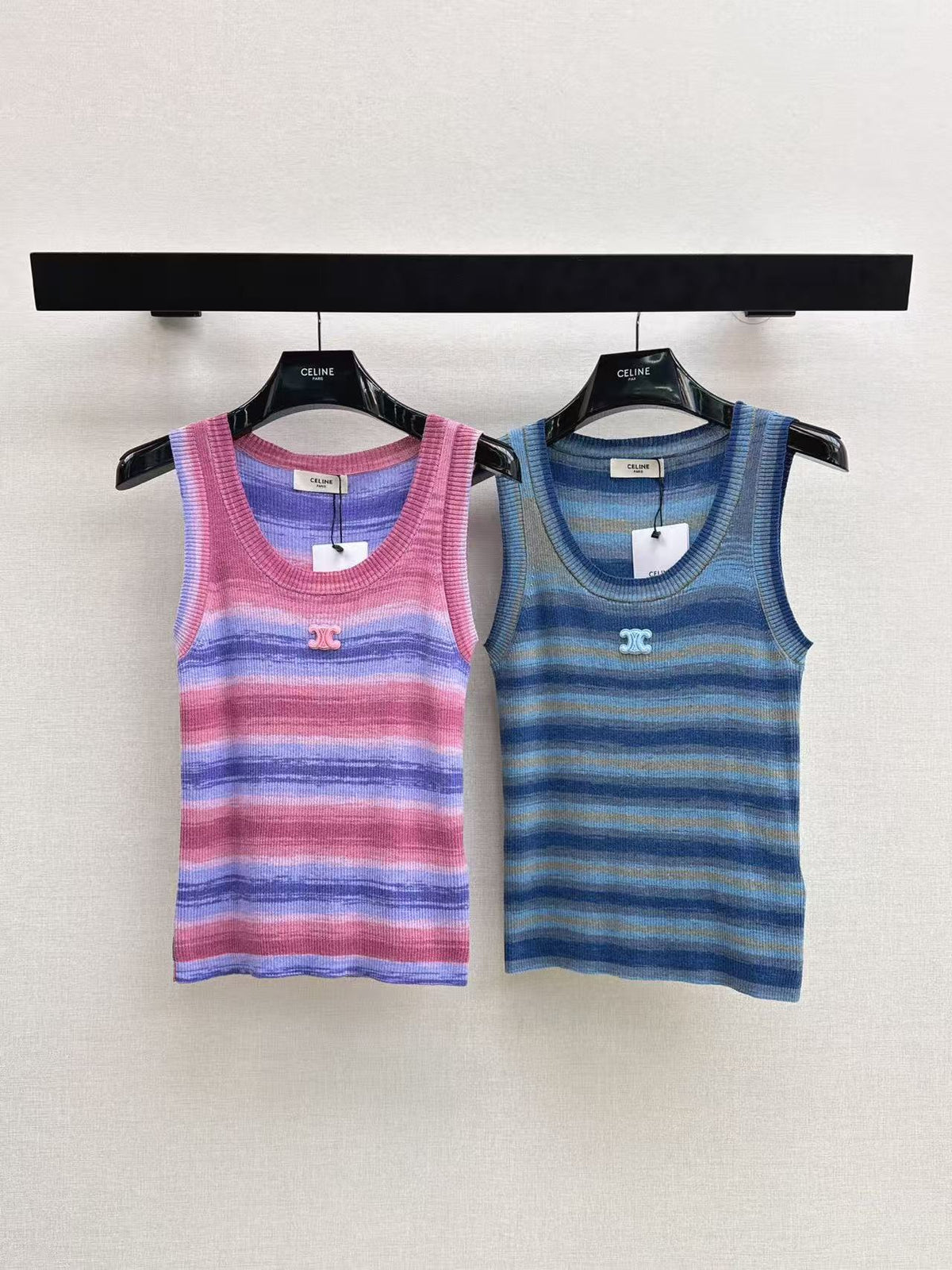 Lyocell Striped Knit Vest