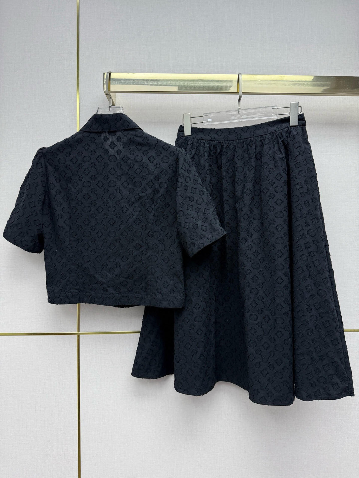 Jacquard Shirt Skirt Set