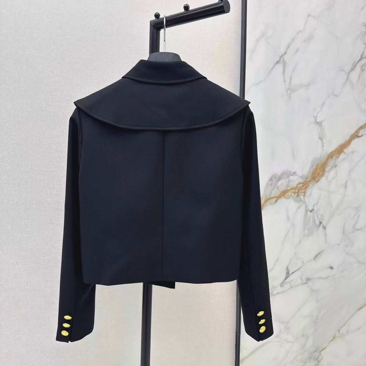 Nautical Collared Cropped Jacket