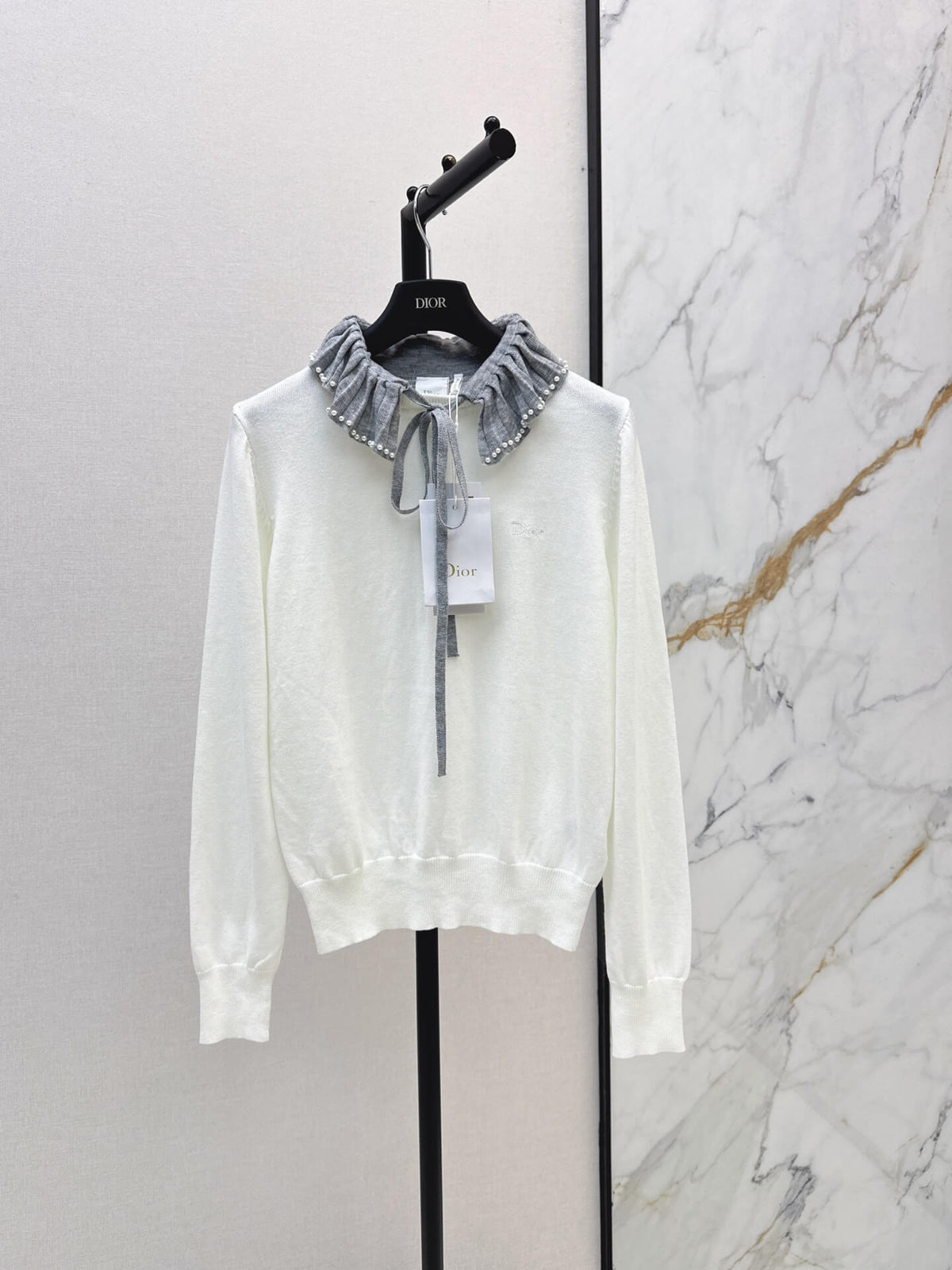 Pearl Ruffle Knit Top