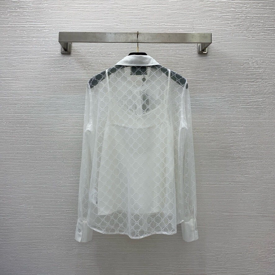 Diamond Jacquard Long Sleeve Shirt