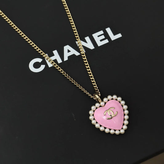 Blush Pearl Heart Pendant Necklace