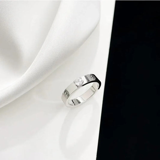 Classic Slim Shank Solitaire Diamond Ring