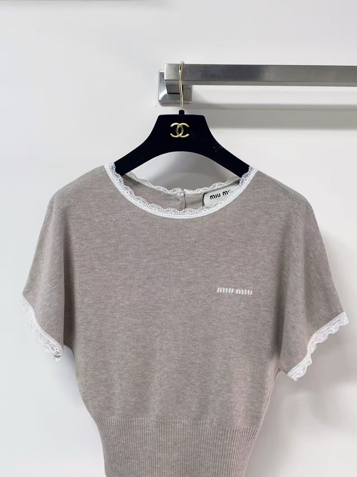 Minimalist Lace Trim Top