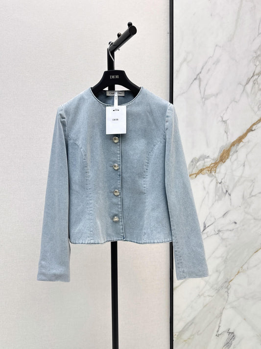Commute Elegant Denim Jacket Skirt Set