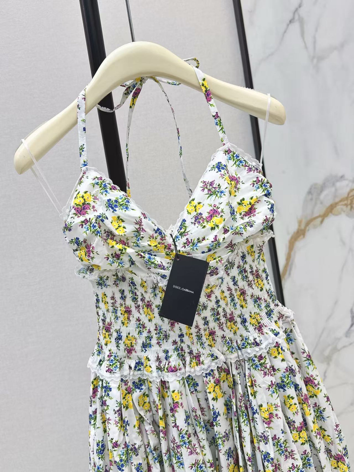 Floral Bandeau Halter Dress