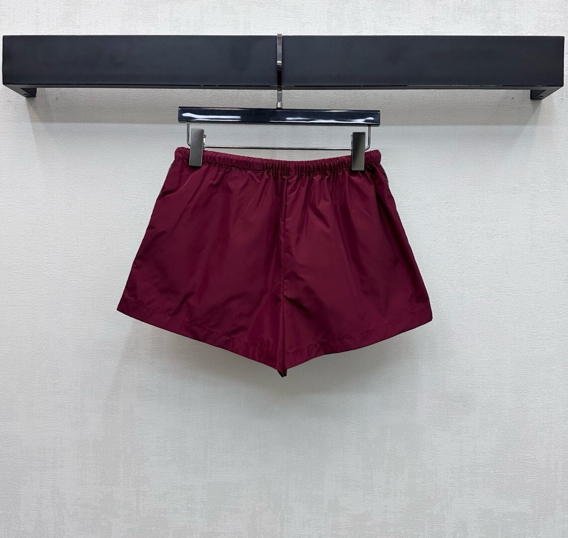 Burgundy Nylon Casual Sports Matching Set
