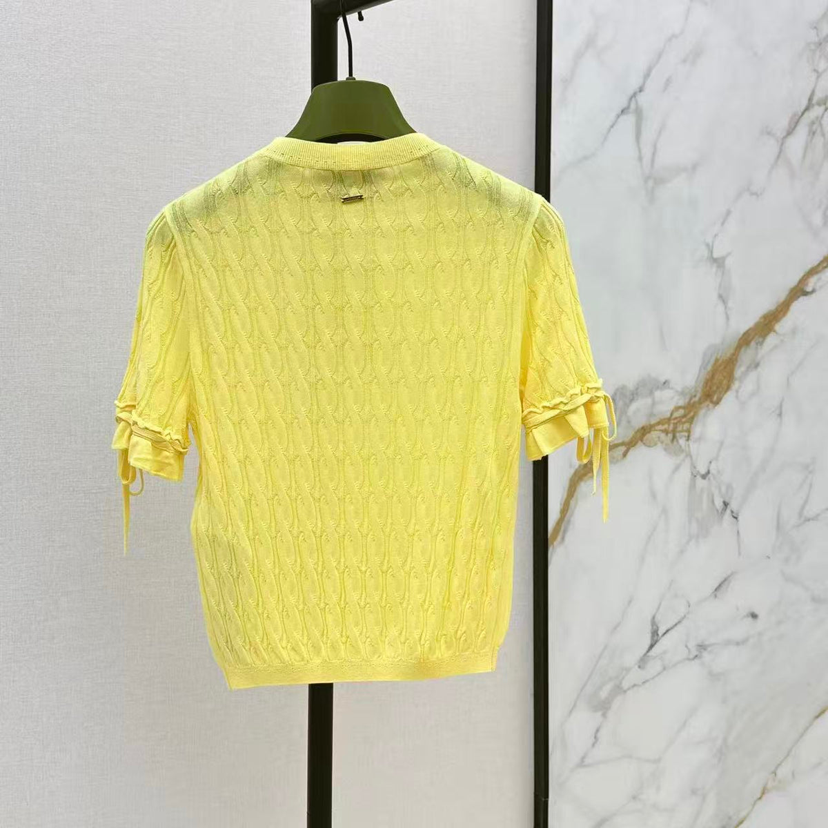 Cable Knit Short Sleeve Top